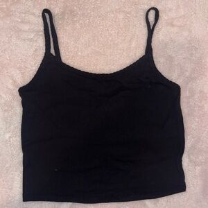 black scalloped edge tank